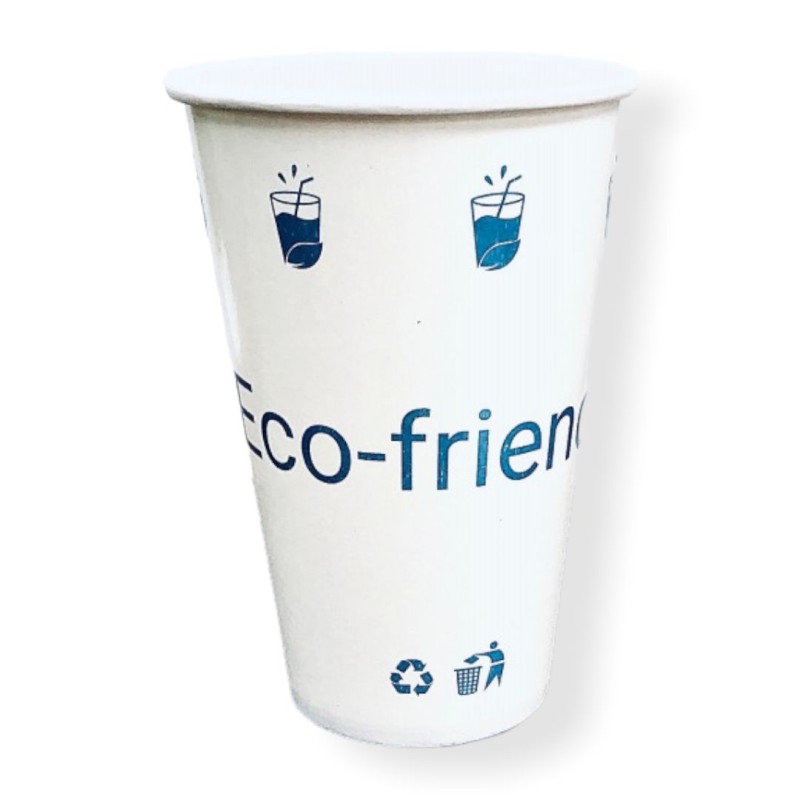 Vaso de Papel Biodegradable Para FRIOS 16oz, Manga 50pz