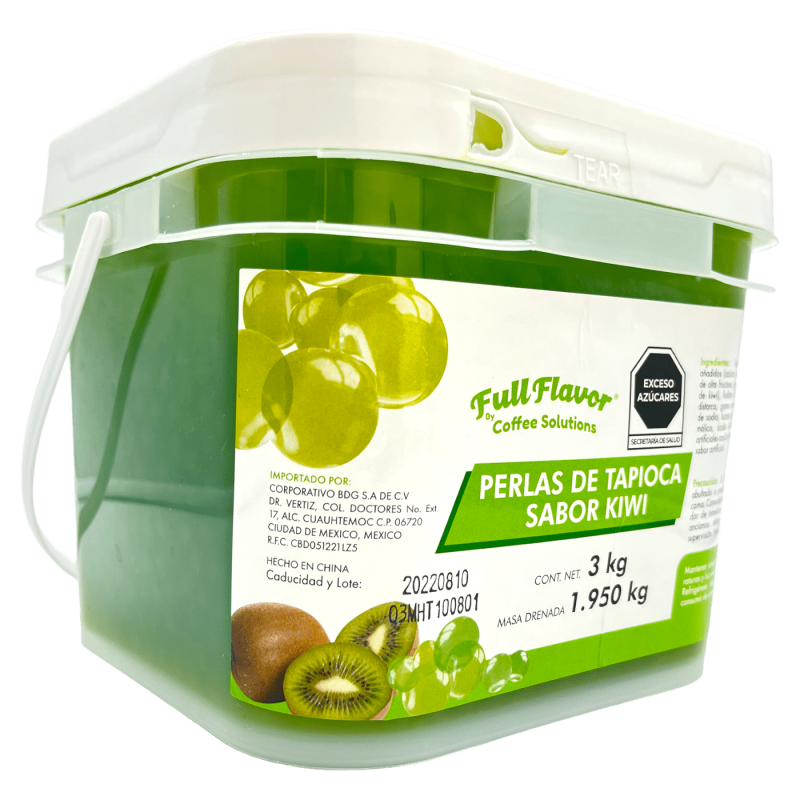Perlas Explosivas Sabor Kiwi, Bote de 3 Kilos