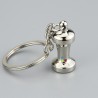 Llavero Miniatura de Tamper de Café Color Plata para Baristas