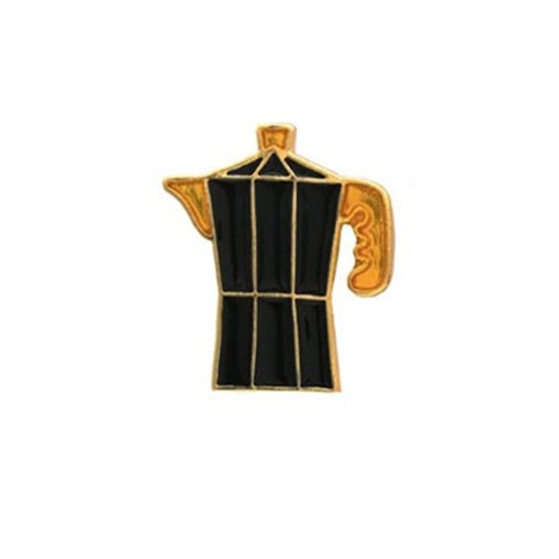 Pin en Forma de Cafetera Moka Negra para Amantes del Café
