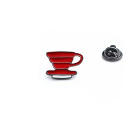 Pin en Forma de Gotero de Café V60 en Color Rojo - Accesorio para Amantes del Café