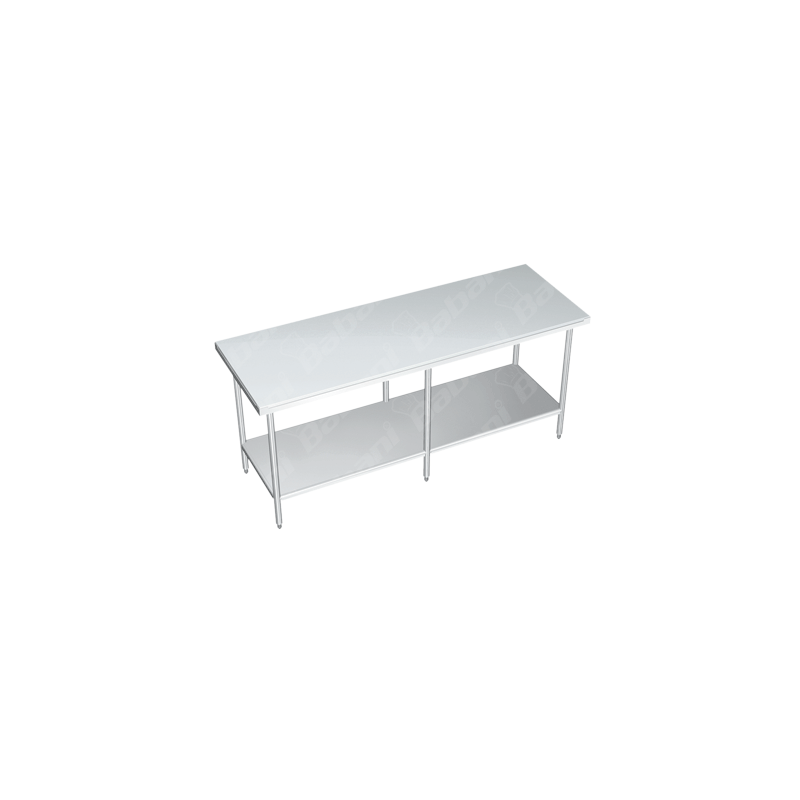 Mesa de Tajo en Isla  CON Entrepaño - 1.50 X 0.70 X 0.90    Acero Inoxidable Tipo 304