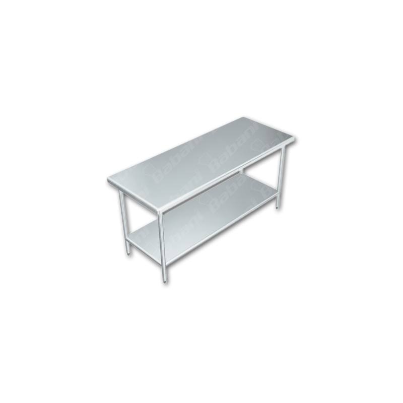 Mesa de Trabajo en Isla CON Entrepaño - 2.00 X 0.70 X 0.90   Acero Inoxidable Tipo 304