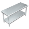 Mesa de Trabajo en Isla CON Entrepaño - 2.00 X 0.70 X 0.90   Acero Inoxidable Tipo 304