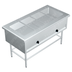 Mesa con Baño María a Gas - 1.20 X 0.70 X 0.90   Acero Inoxidable Tipo 441