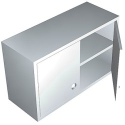ALACENA CON 4 PUERTAS CORREDIZAS O ABATIBLES CON ENTREPAÑO INTERMEDIO DE LAMINA DE ACERO INOXIDABLE