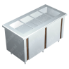 Gabinete en Isla con Baño María a Gas - 0.90 X 0.70 X 0.90   Acero Inoxidable Tipo 304