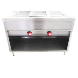 Gabinete en Isla con Baño María a Gas - 1.20 X 0.70 X 0.90   Acero Inoxidable Tipo 441 Tipo Isla