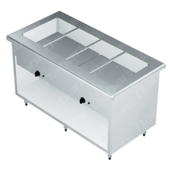 Gabinete en Isla con Baño María Eléctrico - 1.50 X 0.70 X 0.90   Acero Inoxidable Tipo 304