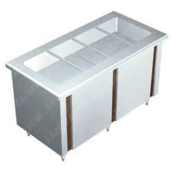 Gabinete en Isla con Tina Fría a Hielo - 1.80 X 0.70 X 0.90   Acero Inoxidable Tipo 441