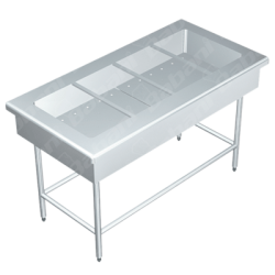 Mesa con Tina Fría a Hielo - 1.50 X 0.70 X 0.90   Acero Inoxidable Tipo 304