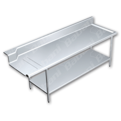 Mesa para Recibo de Loza Limpia - 2.10 X 0.76 X 0.90   Acero Inoxidable Tipo 304