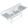 Fregadero Doble p/Lavado de Ollas SIN Entrepaño - 1.50 X 0.70 X 0.90   Acero Inoxidable Tipo 304