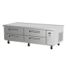 Base de Chef Refrigerada Asber ACBR-72 con 4 Cajones GN-1/1 – Cubierta con Borde Antiderrame