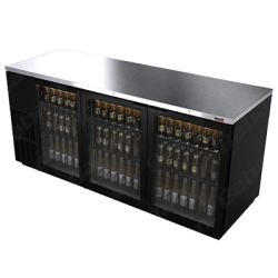 Refrigerador de Contra Barra de 3 Puertas de Cristal Asber Modelo ABBC-94G HC - 1/3 HP