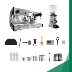 Paquete Básico Cafetería (Cafetera NUOVA NERA 2, Semiautomatica + Molino CT2) 1 Año de Garantia.