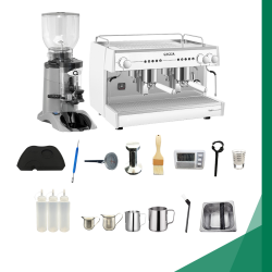 Paquete Básico Cafetería (Cafetera Vetro Blanca + Molino CT2)