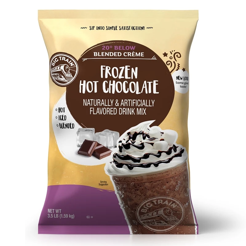 Polvo Big Train 20 Below Frozen Hot Chocolate – Bolsa de 1.59 kg (3.5 LBS)
